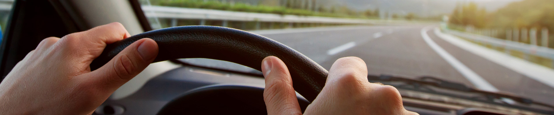 image of a steering wheel with a hand on it
